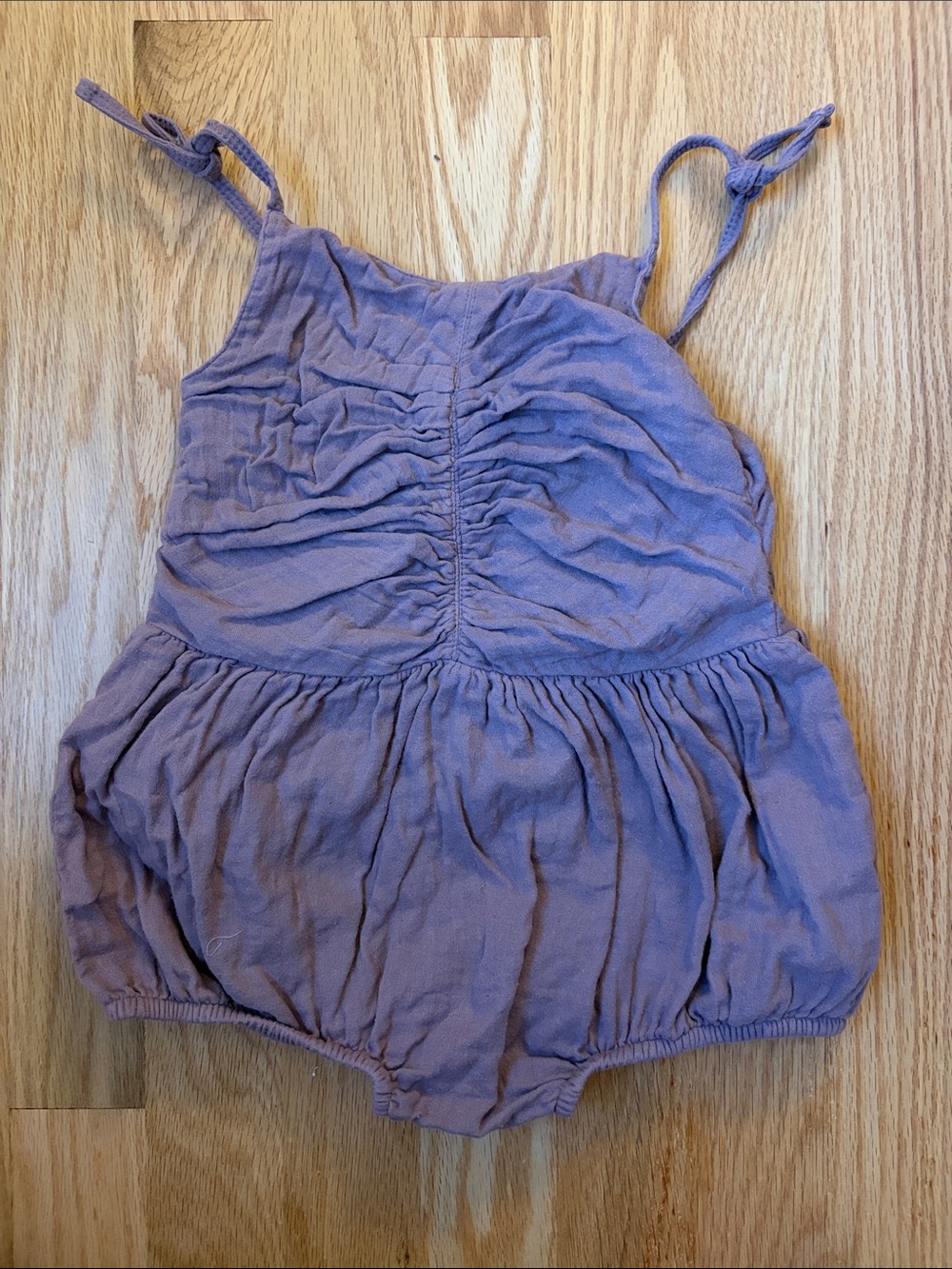 kate quinn Lilac Ruched Cotton Baby Romper